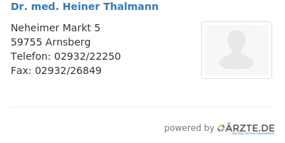 Dr med heiner thalmann