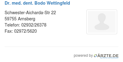 Dr med dent bodo wettingfeld