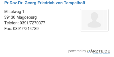 Pr doz dr georg friedrich von tempelhoff