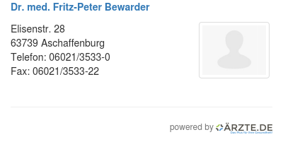 Dr med fritz peter bewarder