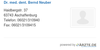 Dr med dent bernd neuber