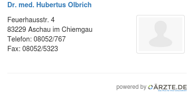 Dr med hubertus olbrich