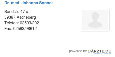 Dr med johanna sonnek