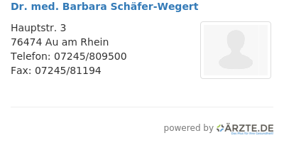 Dr med barbara schaefer wegert