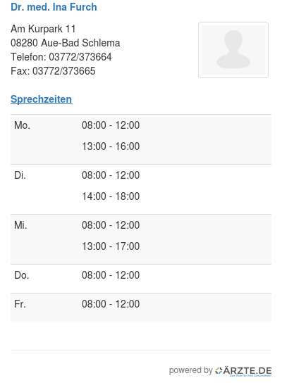 Dr med ina furch