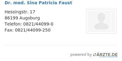 Dr med sina patricia faust