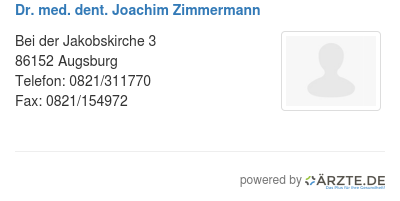 Dr med dent joachim zimmermann