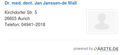 Dr med dent jan janssen de wall