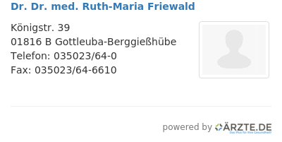 Dr dr med ruth maria friewald