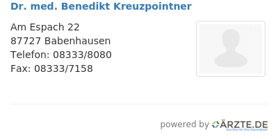 Dr med benedikt kreuzpointner