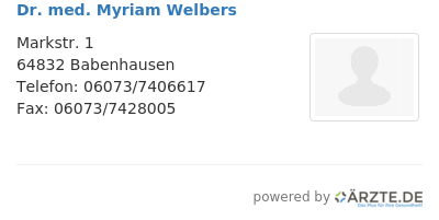 Dr med myriam welbers