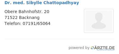 Dr med sibylle chattopadhyay