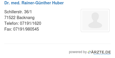 Dr med rainer guenther huber