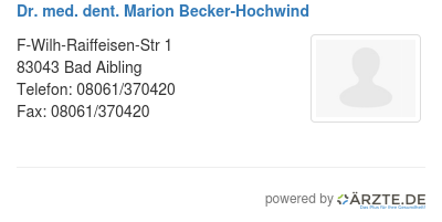 Dr med dent marion becker hochwind