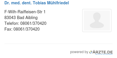 Dr med dent tobias muehlfriedel