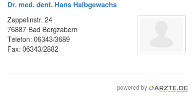 Dr med dent hans halbgewachs