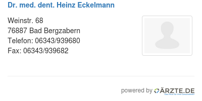 Dr med dent heinz eckelmann