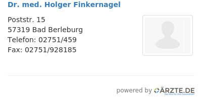 Dr med holger finkernagel