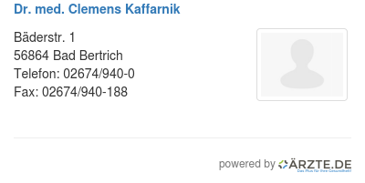 Dr med clemens kaffarnik