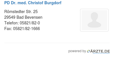 Pd dr med christof burgdorf