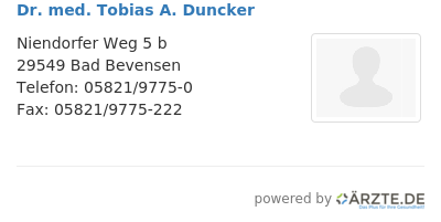 Dr med tobias a duncker