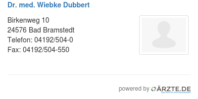 Dr med wiebke dubbert