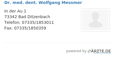 Dr med dent wolfgang messmer