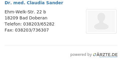 Dr med claudia sander