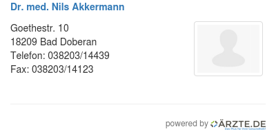 Dr med nils akkermann