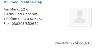 Dr med sabine pap
