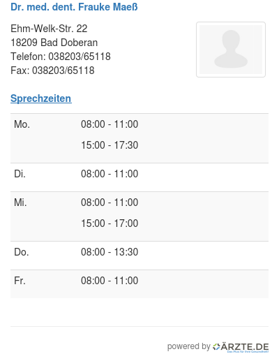 Dr med dent frauke maess