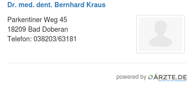Dr med dent bernhard kraus