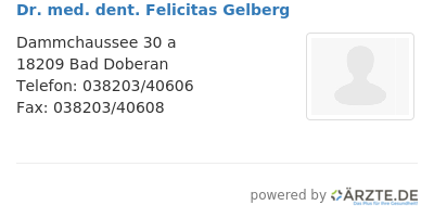 Dr med dent felicitas gelberg