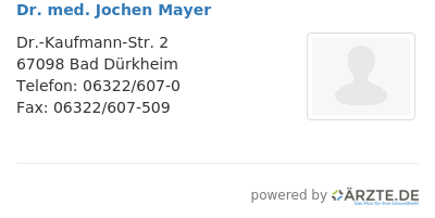 Dr med jochen mayer