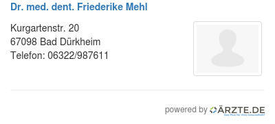 Dr med dent friederike mehl