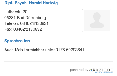 Dipl psych harald hartwig