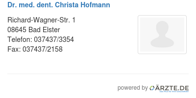 Dr med dent christa hofmann