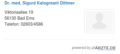 Dr med sigurd kalogreant dittmer