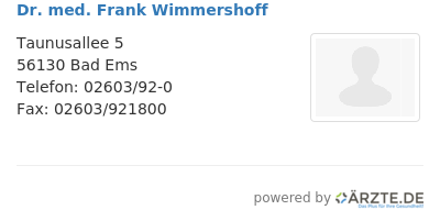 Dr med frank wimmershoff