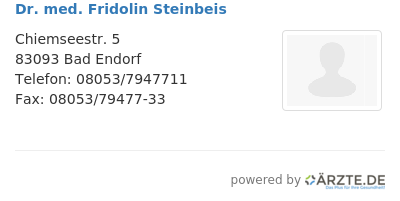Dr med fridolin steinbeis