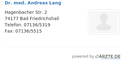 Dr med andreas lang