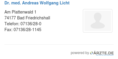 Dr med andreas wolfgang licht