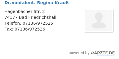 Dr med dent regina krauss