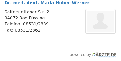 Dr med dent maria huber werner