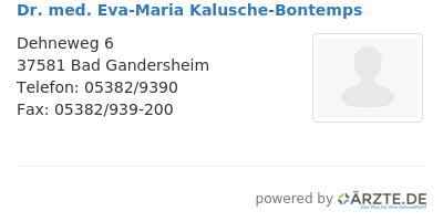 Dr med eva maria kalusche bontemps