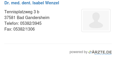 Dr med dent isabel wenzel
