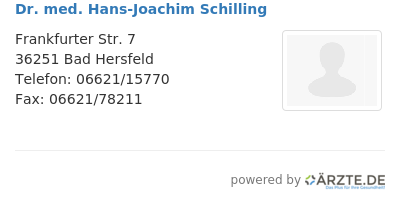 Dr med hans joachim schilling