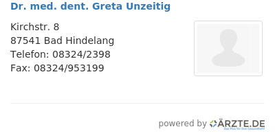 Dr med dent greta unzeitig