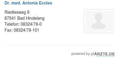 Dr med antonia eccles