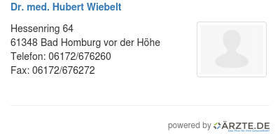 Dr med hubert wiebelt